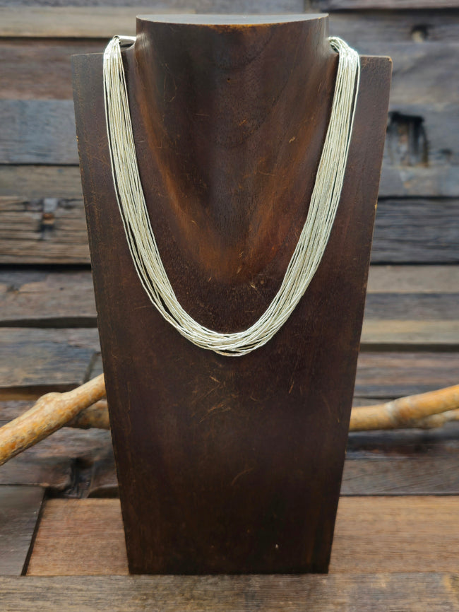 20 Strand Liquid Silver Necklace - 16 In.