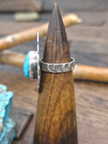 `Stamped Sterling Silver Turquoise Ring by Jacob Troncosa - Size 9