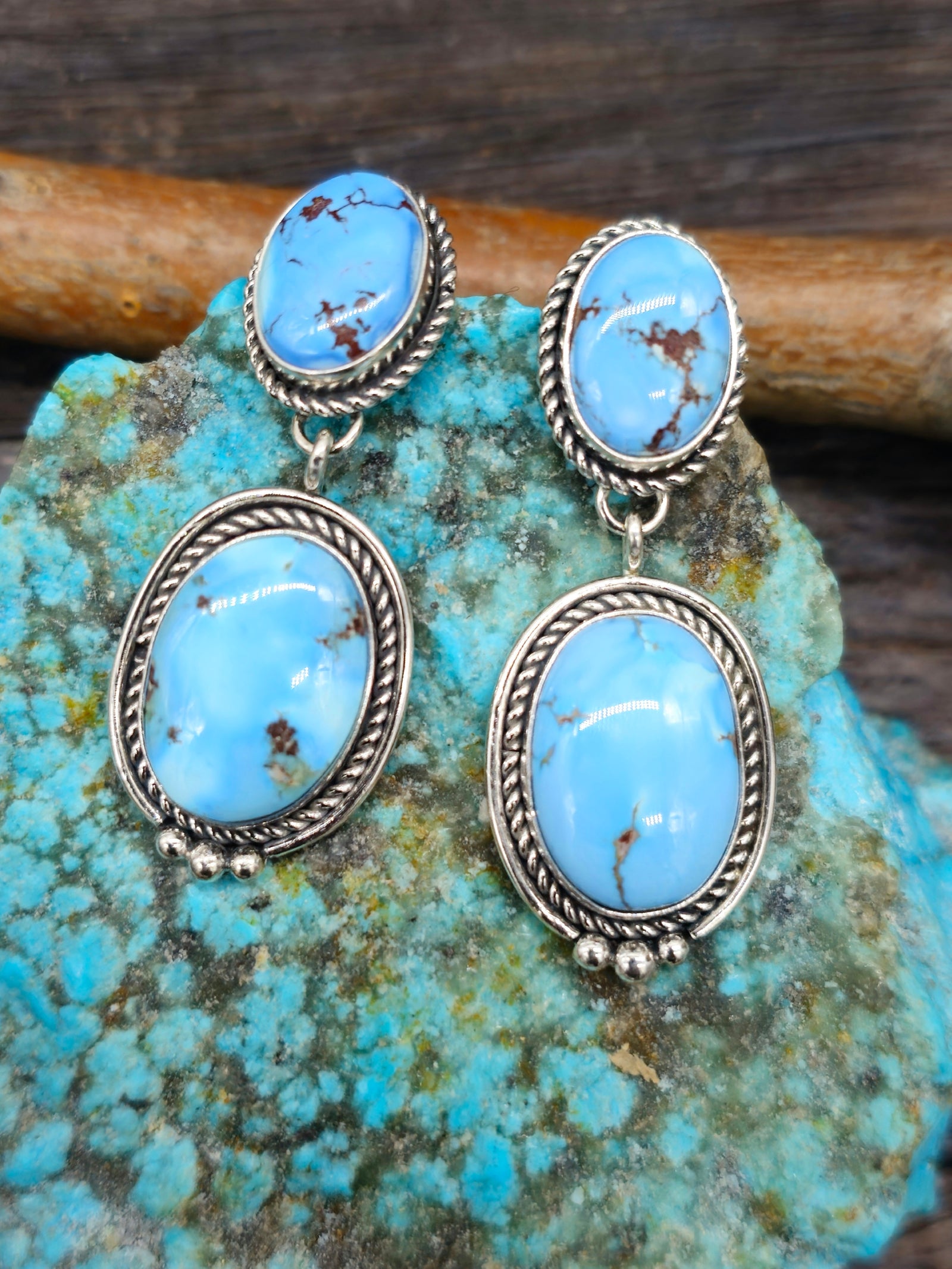 Oval Two-Stone Golden Hill Earrings