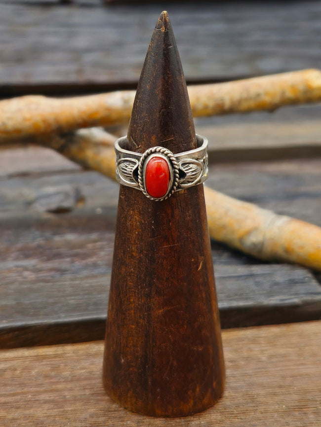 Coral Ring by Sunshine Reeves Size 9 1/2