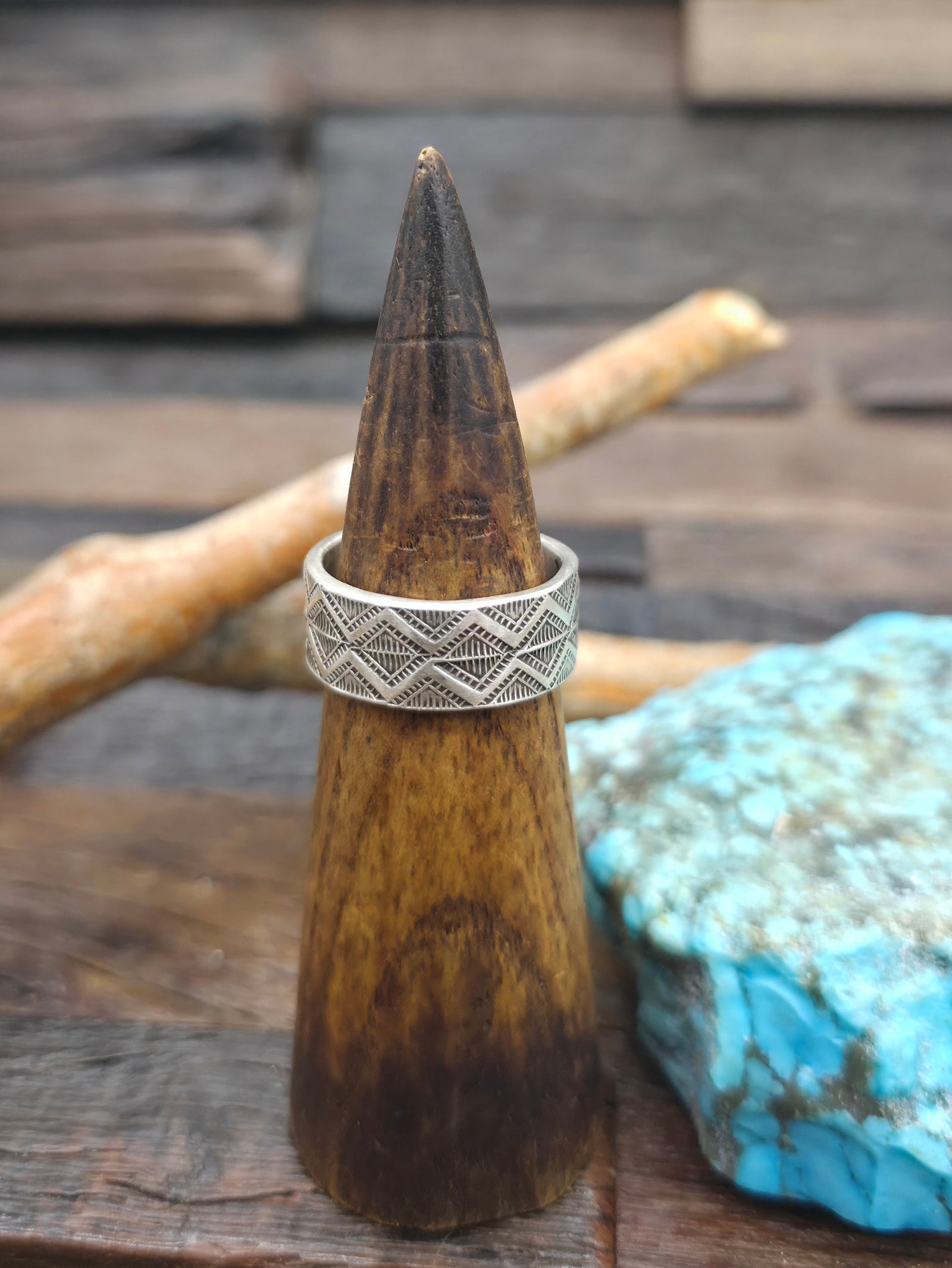 Stamped Sterling Silver Band Ring by Calvin Martinez - Size 11
