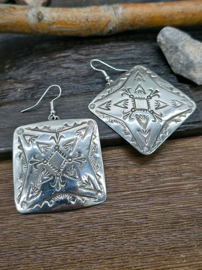 Stamped Sterling Silver Earrings by Shamenika Nelson