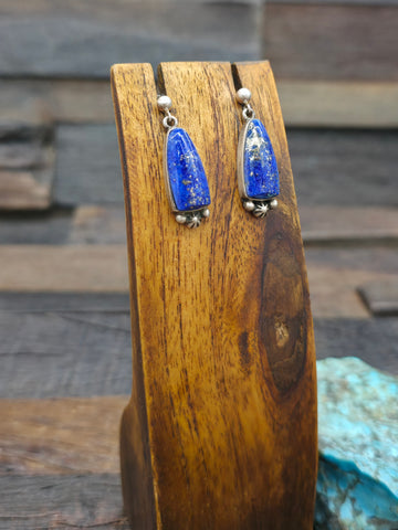 Sterling Silver Turquoise Earrings by Kenneth Natewa and Velda Cachini - 5/8 in. by 5/8 in.