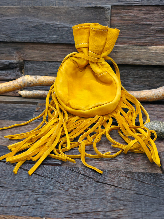 Handcrafted Fringed Leather Fetish Pouch