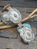 Stamped Sterling Silver Concho Belt by Dan Morgan - 52 in.