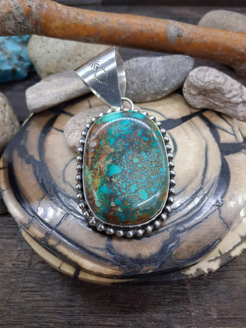 Adjustable Green Turquoise Ring by Richard Jim