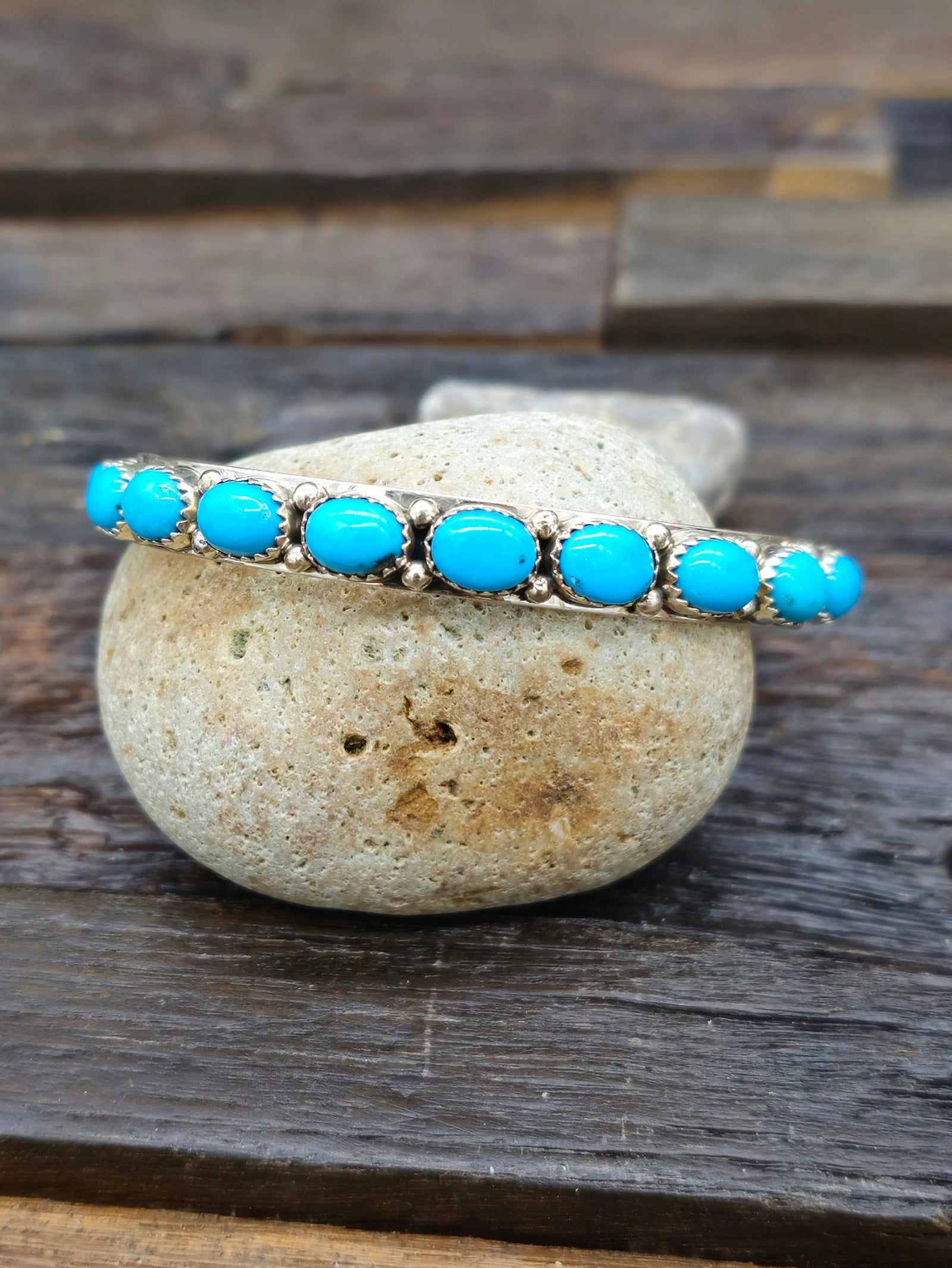 Sleeping Beauty Turquoise and Sterling Silver Bangle