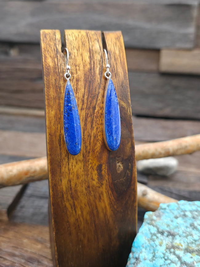 Sterling Silver Lapis Lazuli Earrings by E. Webster