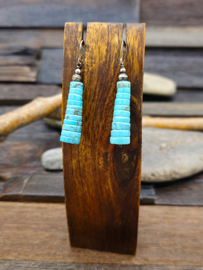 Vintage/Estate Blue Turquoise Graduated Bead Earrings