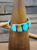 Blue and Green Turquoise Mosaic Inlay Cuff by Daniel Coriz - 6 1/2 in.