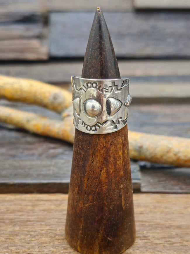Stamped Sterling Silver Ring by Jacob Troncosa - Size 9 1/2