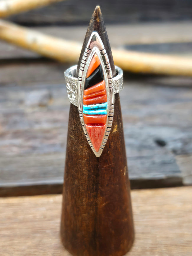 Adjustable Cobblestone Inlay Ring by David Tune