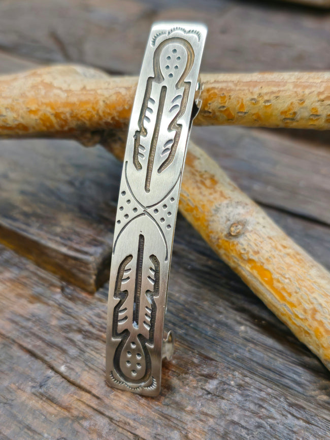 Sterling Silver Overlay Feather Hair Clip by Ralph Bia