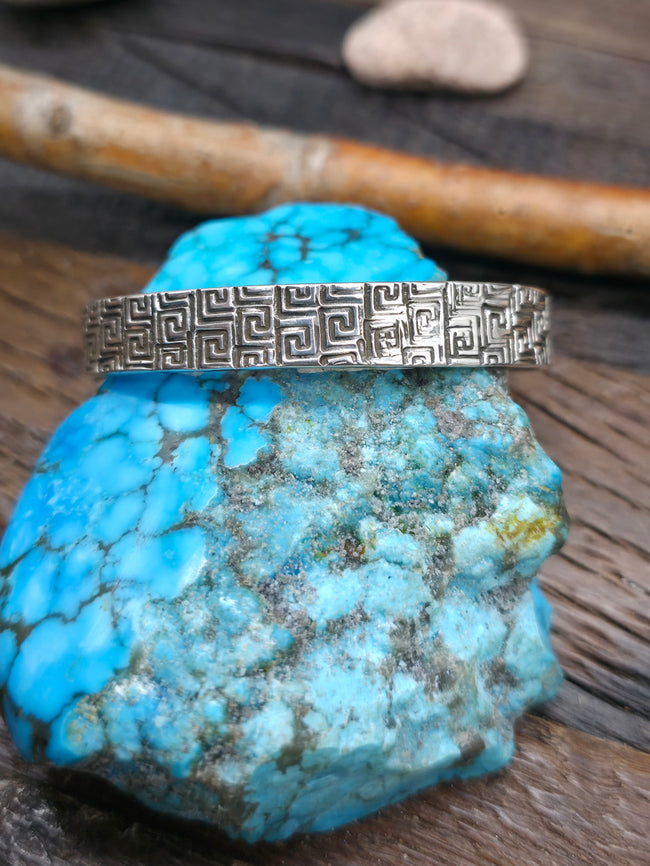 Stamped Sterling Silver Cuff Bracelet by Micah Nelson - 6 3/4 in. with Gap