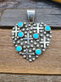 Heart Pendant with Turquoise by Geneva Apachito
