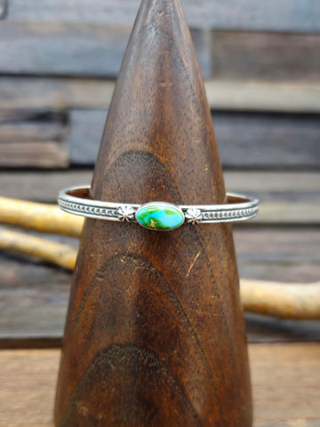 Turquoise and Leather Bracelet by J. Dale