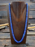 Turquoise and Lapis Lazuli Graduated Stone Bead Necklace by Ella Mae Garcia 30 in