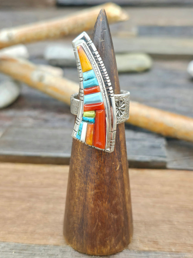 Adjustable Cobblestone Inlay Ring by David Tune