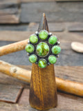 Sterling Silver Sonoran Turquoise Cluster Ring - Size 8 1/2
