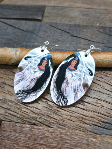 Three Stone Sterling Silver Turquoise Post Dangle Earrings - 3 in. by 1/2 in.