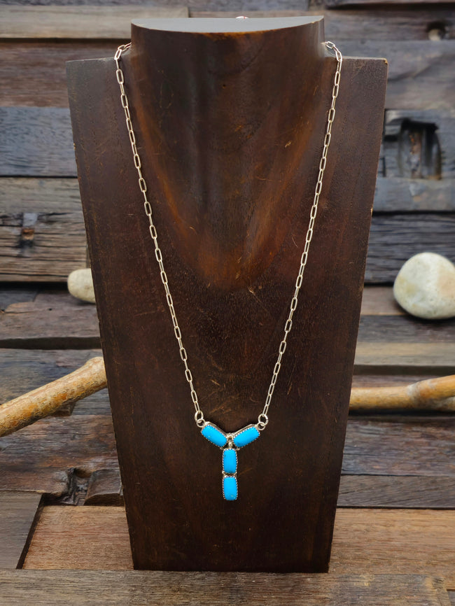 Sleeping Beauty Mini-Lariat Necklace by P. Spencer - 16 in.