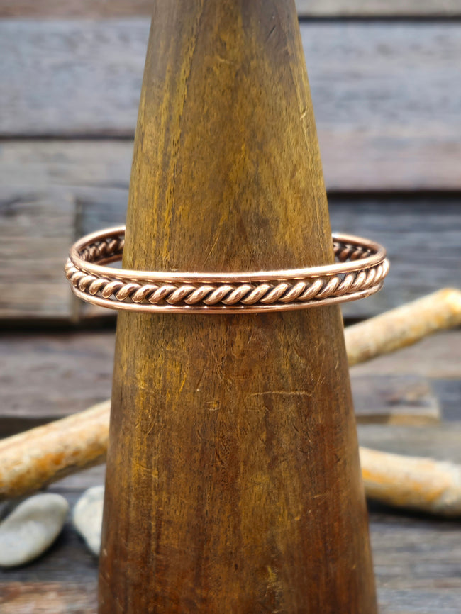 Twisted Copper Cuff with Straight Sides 6 in.