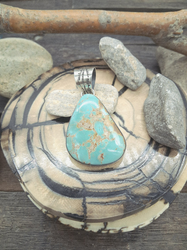 Sterling Silver Blue Gem Pendant by Rosella Paxton