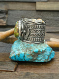 Stamped Sterling Silver Royston Turquoise Cuff by Andy Cadman - 6 1/4 in. with Gap
