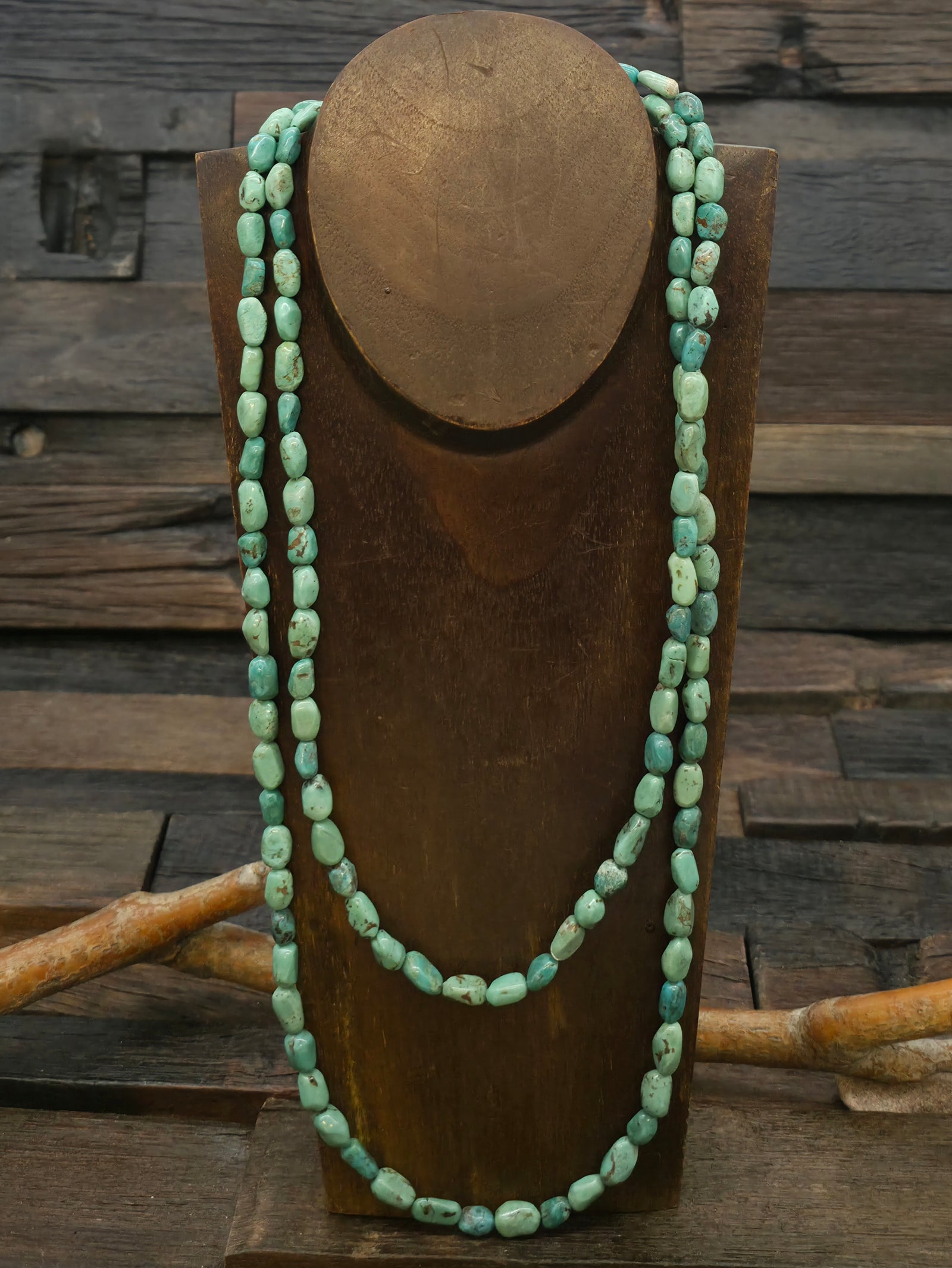 Turquoise Stone Bead Necklace - 50 in.