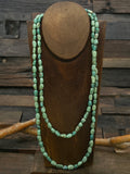 Turquoise Stone Bead Necklace - 50 in.