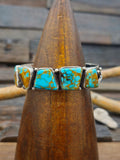 Vintage/Estate Sterling Silver Five Stone Turquoise Cuff - 6 3/4 in