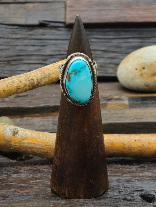 Leon Martinez Turquoise and Sterling Ring