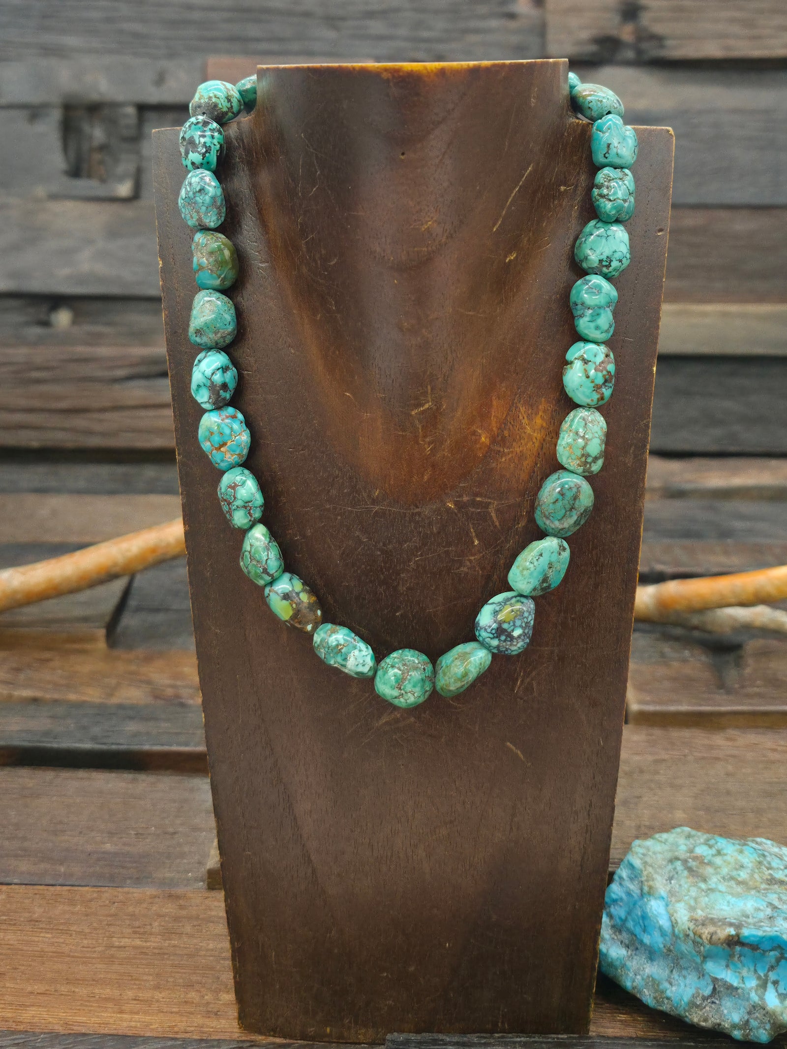 Sky Horse Turquoise Medium Nugget Necklace - 17 in.