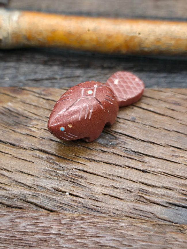 Hand Carved Beaver Fetish by Brandon Philips