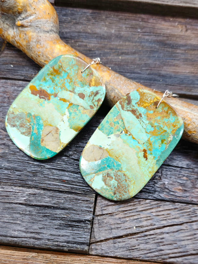 Extra Large Green Slab Earrings by Jameson Pete