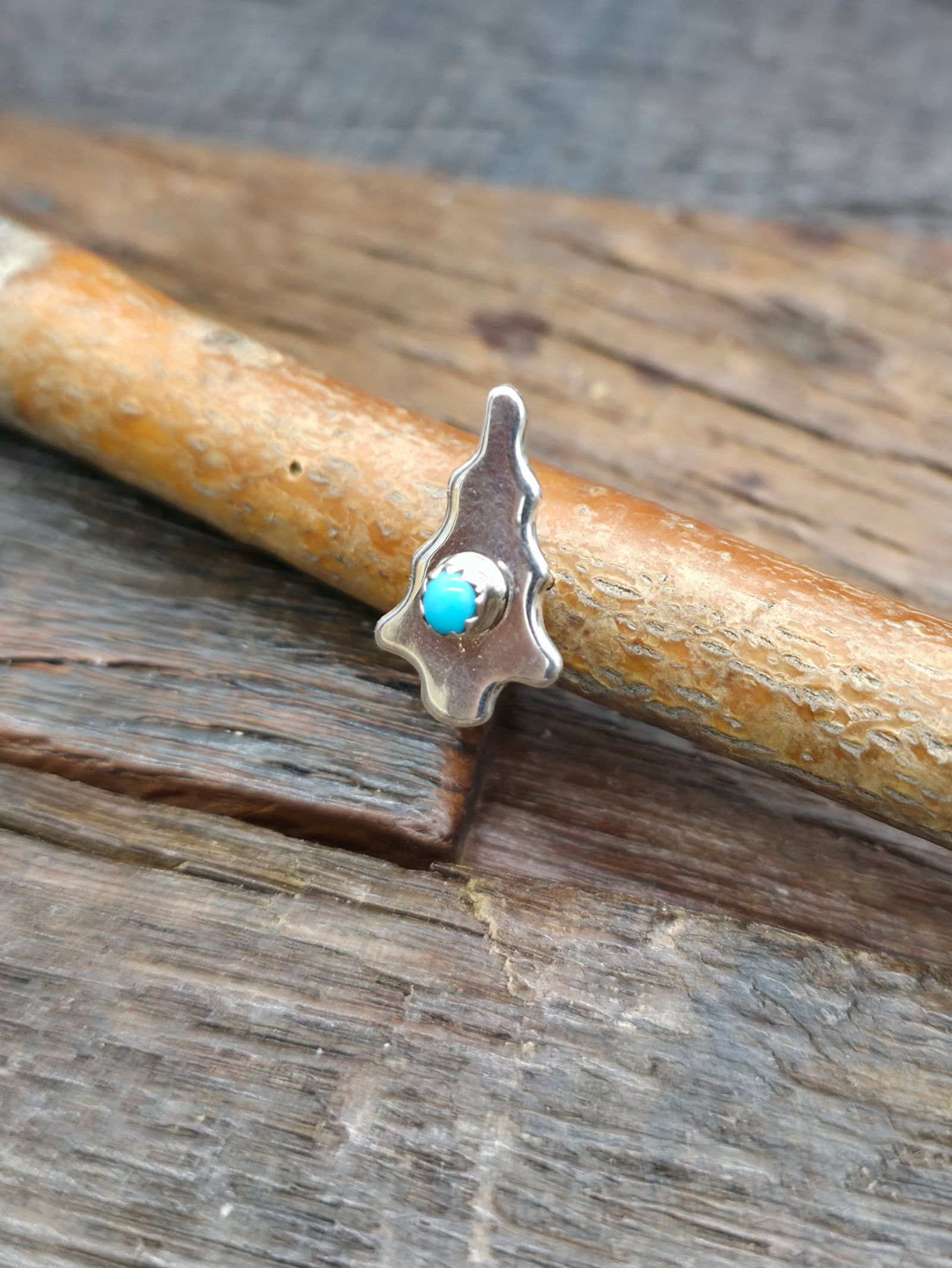 Sterling Silver Turquoise Arrowhead Lapel Pin