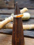 Orange Spiny and Turquoise Cobblestone Inlay Sterling Silver Ring by Albert Topaha - Size 5