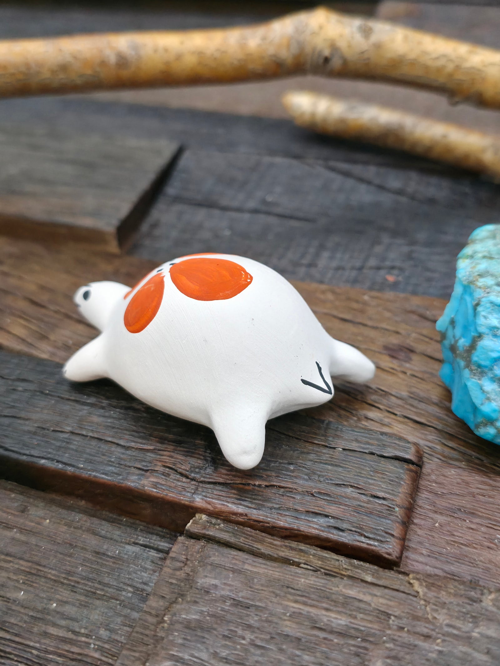 Mini Acoma Tortoise with Flower