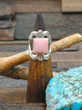 Cast Sterling Silver Pink Conch Ring by Kevin Yazzie - Size 9