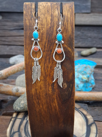 Multi Stone Cluster Post Dangle Earrings by Geneva Apachito