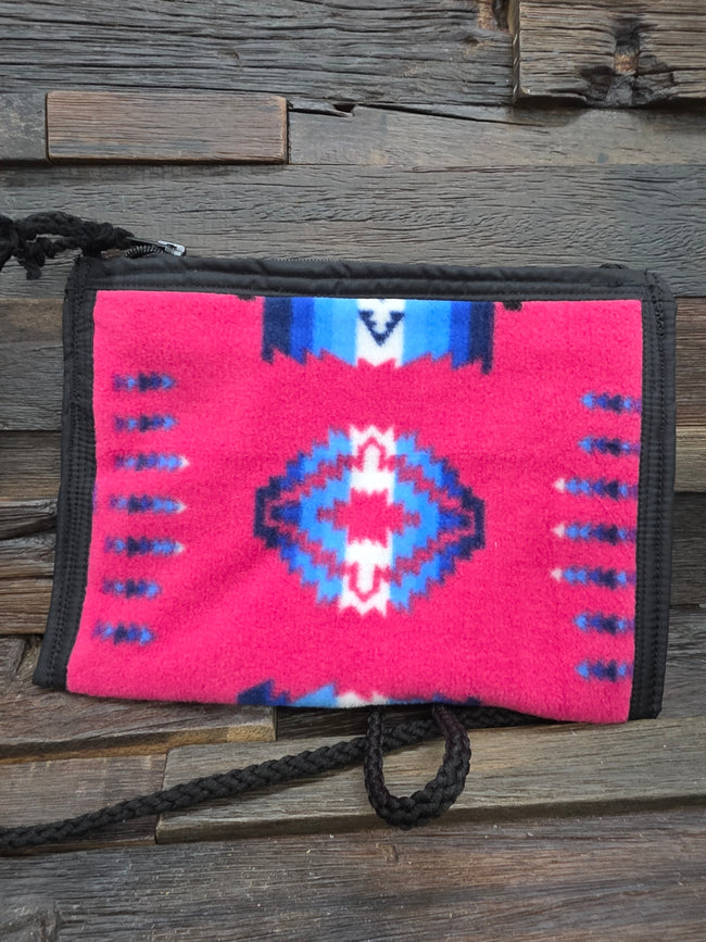 Handmade Blanket Crossbody Purse Pink Blue by Kathryn Bochinclonny