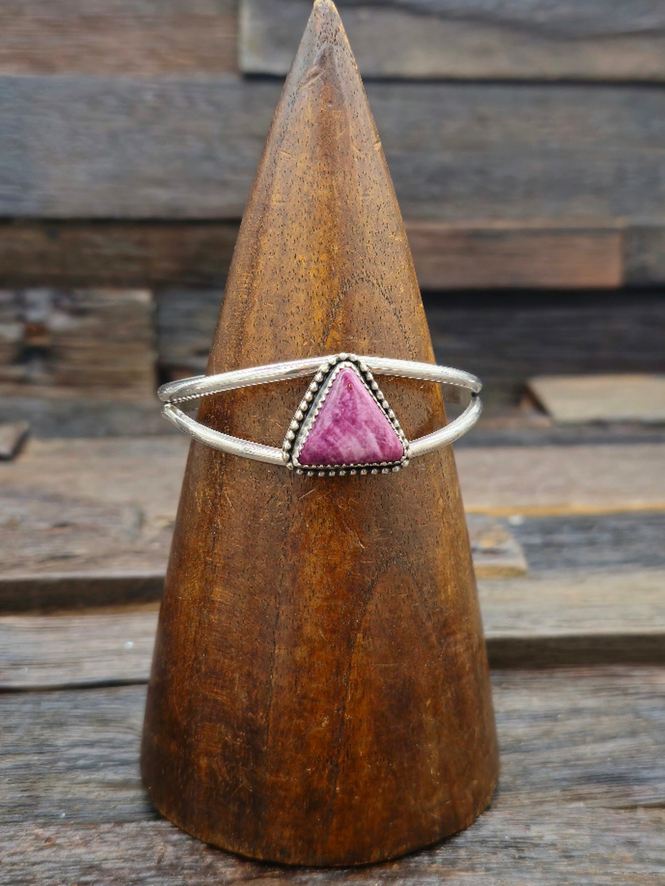 Purple Spiny Oyster Shell Sterling Silver Cuff by Rosella Paxton