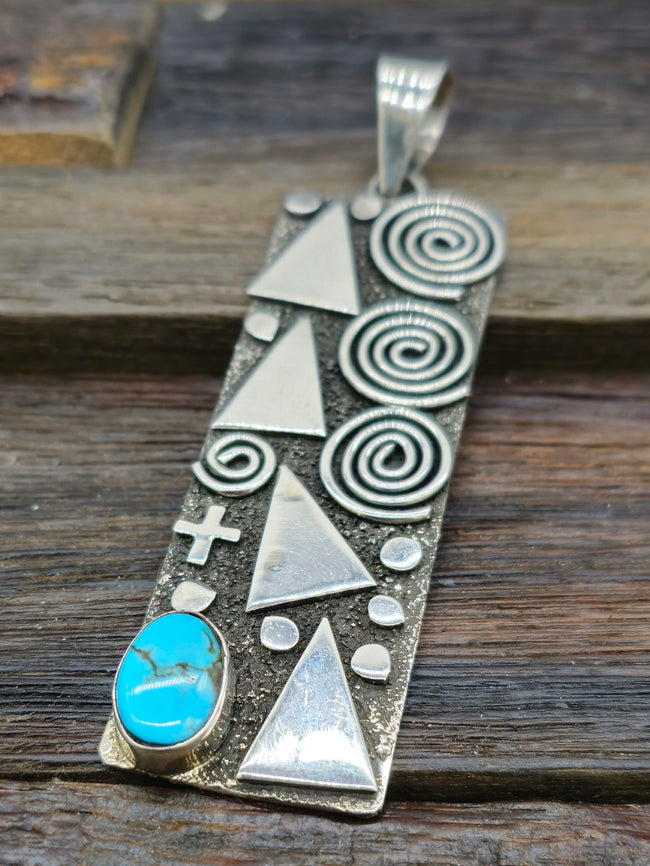 Alex Sanchez Sterling Silver & Turquoise Pendant