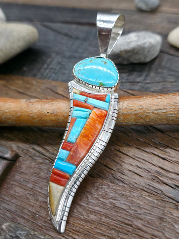 Art Earrings by Bill and Tracy Rabbit - Red Coyote