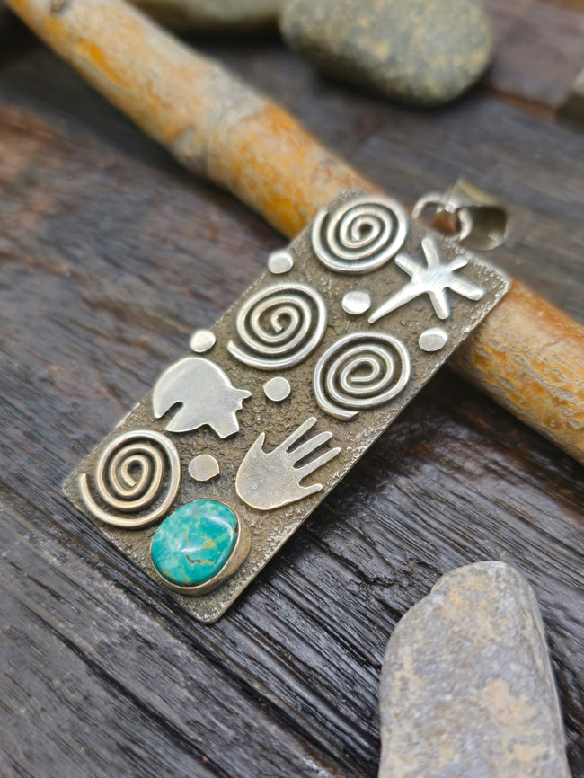 Alex Sanchez Sterling Silver & Turquoise Pendant