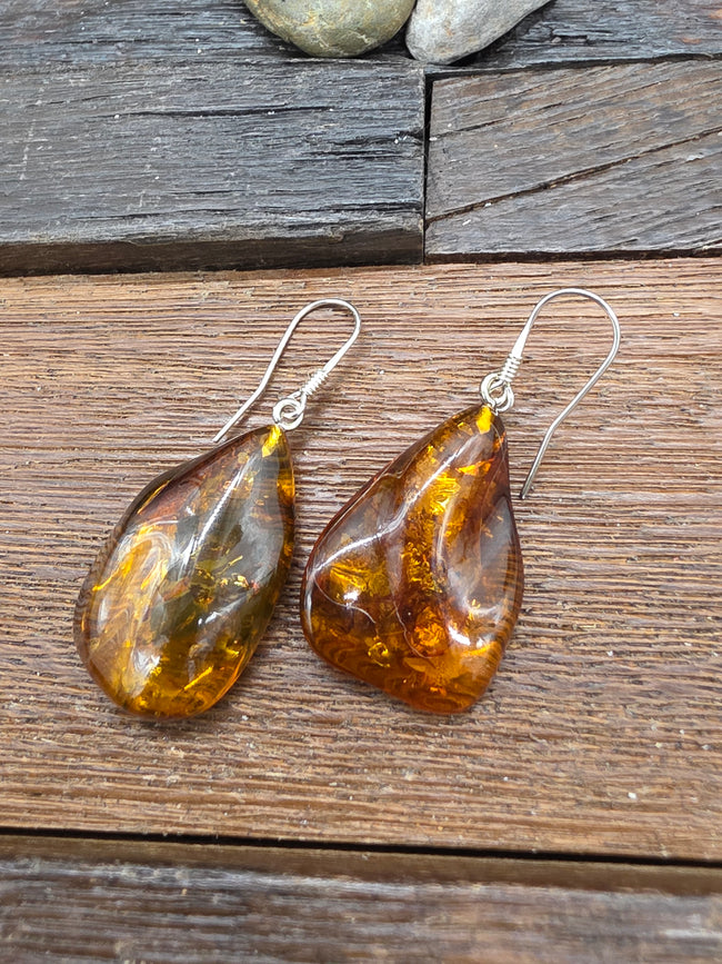 Free Form Amber Earrings NON-NATIVE MADE
