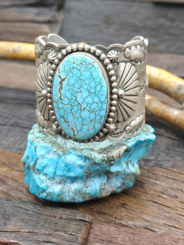 Sterling Silver Royston Turquoise Statement Ring by Albert Jake - Size 8