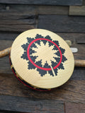 Large Handpainted Wooden Trinket Box by Andy Tsosie - Basket - 5 in. by 5 in. by 1 1/4 in.