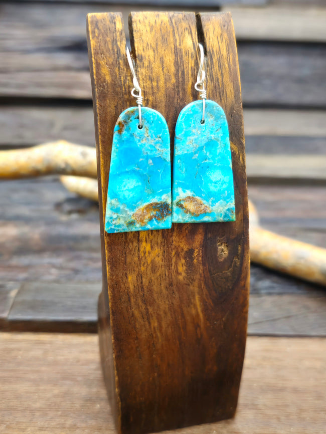 Turquoise Slab Earrings by Marcella Castillo