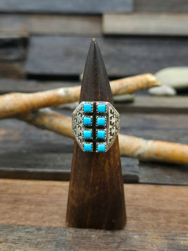 Sterling Silver Blue Turquoise Ring - Size 10